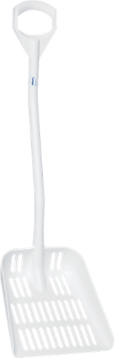Ergonomic shovel with drain holes, 13.8